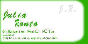julia ronto business card